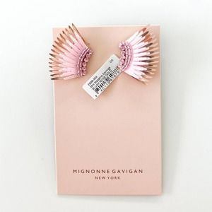 NWT Mignonne Gavigan "Mini Madeline" earrings in Blush Pink Rose Gold